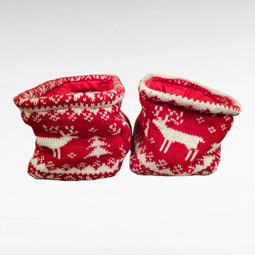Nordic Design Red and White Collapsible Storage Baskets Set of 2